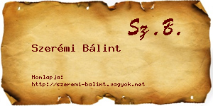 Szerémi Bálint névjegykártya